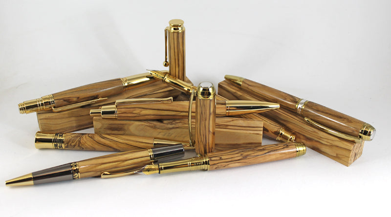 Gold Olive Wood Pen from Bethlehem - One Way Truth Life