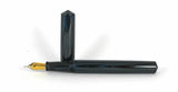 Japanese Nikko Blue & Black Rippled Ebonite Wolfson Fountain Pen