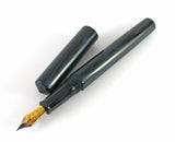 Japanese Nikko Blue & Black Rippled Ebonite Wolfson Fountain Pen