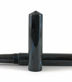 Japanese Nikko Blue & Black Rippled Ebonite Wolfson Fountain Pen