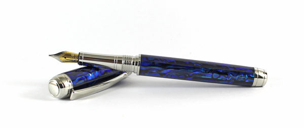 Queens Fountain pen in Blue Paua Abalone