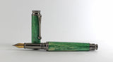 Trinity Gunmetal Fountain Pen in Green Dyed Sycamore