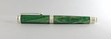 Trinity Satin Silver Fountain Pen in Green Dyed Sycamore