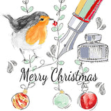 Set of 6 Fountain Pen Christmas Cards