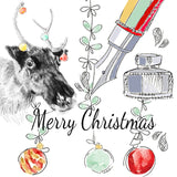 Set of 6 Fountain Pen Christmas Cards