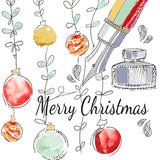 Set of 6 Fountain Pen Christmas Cards