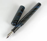 Japanese Nikko Blue & Black Mottled Ebonite Wolfson Fountain Pen