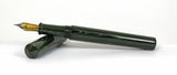 Japanese Nikko Green & Black Ebonite Wolfson Fountain Pen