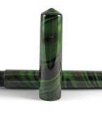 Japanese Nikko Green & Black Mottled Ebonite Wolfson Fountain Pen
