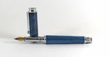 Trinity Chrome Fountain Pen in Blue Dyed Sycamore
