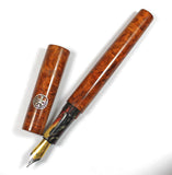 Homerton fountain pen in Amboyna Burl Bock nib