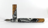 Black Swirl & Spalted Beech  Hybrid Fountain Pen