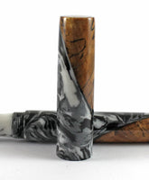 Black Swirl & Spalted Beech  Hybrid Fountain Pen