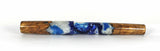 Blue & White swirl Big Leaf Maple Burl Hybrid Fountain Pen