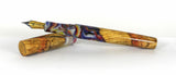 Flame Box Elder Burl Hybrid Fountain Pen