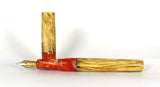 Orange Box Elder Burl Hybrid Fountain Pen
