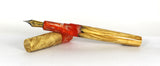 Orange Box Elder Burl Hybrid Fountain Pen
