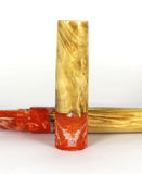 Orange Box Elder Burl Hybrid Fountain Pen