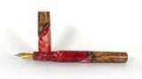 Red Spalted Big Leaf Maple Burl Hybrid Fountain Pen