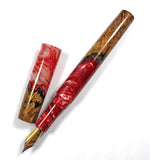 Red Spalted Big Leaf Maple Burl Hybrid Fountain Pen