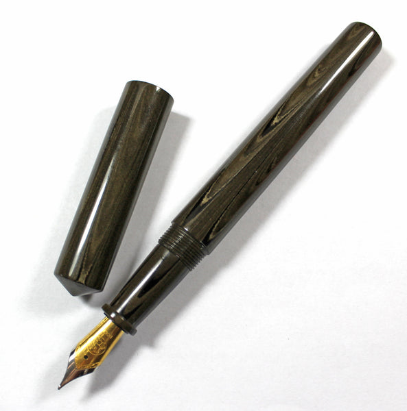 Japanese Nikko Brown & Black Ebonite Wolfson Fountain Pen