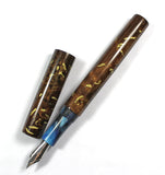 Homerton fountain pen in Elm Burr & Brass inlay