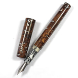 Homerton fountain pen in Elm Burr & Aluminum inlay