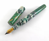 Green Swirl & dyed Big leaf Maple Hybrid Fountain Pen