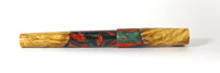 Black & Orange swirl Box Elder Burl Hybrid Fountain Pen