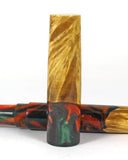 Black & Orange swirl Box Elder Burl Hybrid Fountain Pen