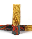Black & Orange swirl Box Elder Burl Hybrid Fountain Pen