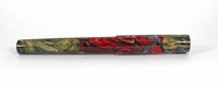 Red & Black swirl Buckeye Burl Hybrid Fountain Pen