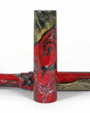 Red & Black swirl Buckeye Burl Hybrid Fountain Pen