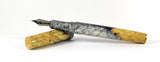 Black & White swirl Box Elder Burl Hybrid Fountain Pen