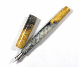 Black & White swirl Box Elder Burl Hybrid Fountain Pen