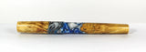 Blue & White swirl Box Elder Burl Hybrid Fountain Pen