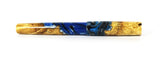 Blue & White swirl Box Elder Burl Hybrid Fountain Pen