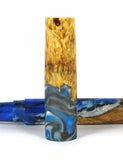 Blue & White swirl Box Elder Burl Hybrid Fountain Pen