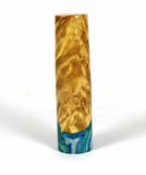 Blue Swirl Box Elder Burl Hybrid Fountain Pen Bock Nib