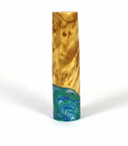 Blue Swirl Box Elder Burl Hybrid Fountain Pen Bock Nib
