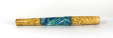 Blue Swirl Box Elder Burl Hybrid Fountain Pen JoWo Nib