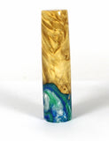 Blue Swirl Box Elder Burl Hybrid Fountain Pen JoWo Nib