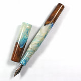 Blue Pearl Elm Burl Hybrid Fountain Pen