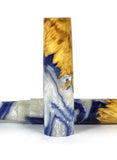 Blue swirl Box Elder Burl Hybrid Fountain Pen
