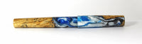 Blue, Black & White swirl Box Elder Burl Hybrid Fountain Pen