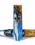 Blue, Black & White swirl Box Elder Burl Hybrid Fountain Pen