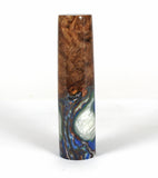Blue & Gold Big Leaf Maple Burl Hybrid Fountain Pen Bock Nib