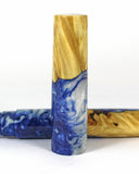 Blue & White swirl Box Elder Burl Hybrid Fountain Pen
