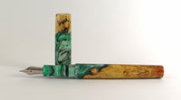 Flame Box Elder Burl Hybrid Fountain Pen