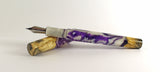 Purple Swirl Buckeye Burl Hybrid Fountain Pen